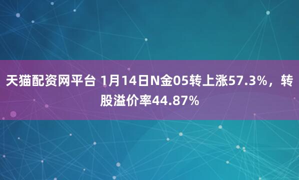 天猫配资网平台 1月14日N金05转上涨57.3%，转股溢价率44.87%